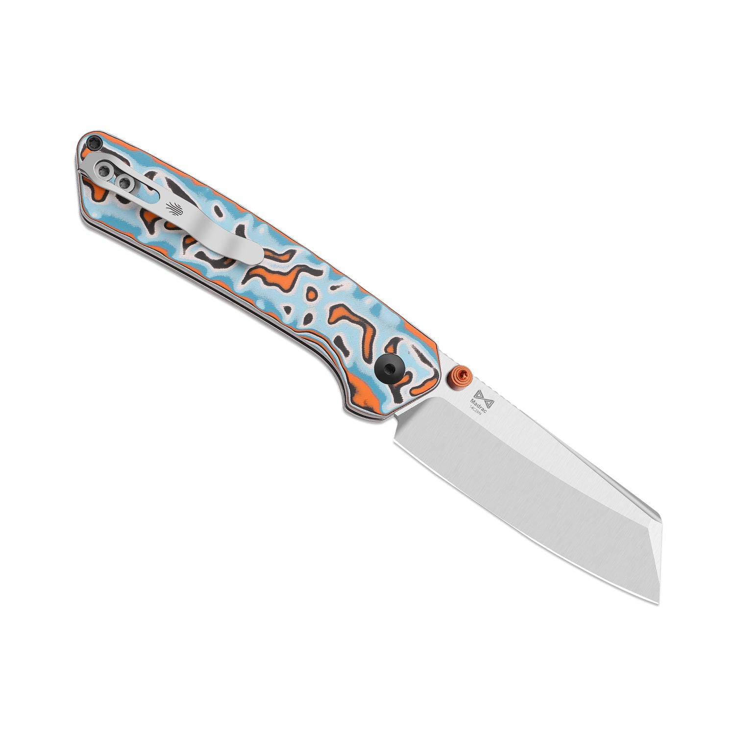 Madrac | Kizer Button Liner Lock™ | Micarta With Vortex Pattern | 14C28N + Flat Grind | KizerV™ 3693BSA2