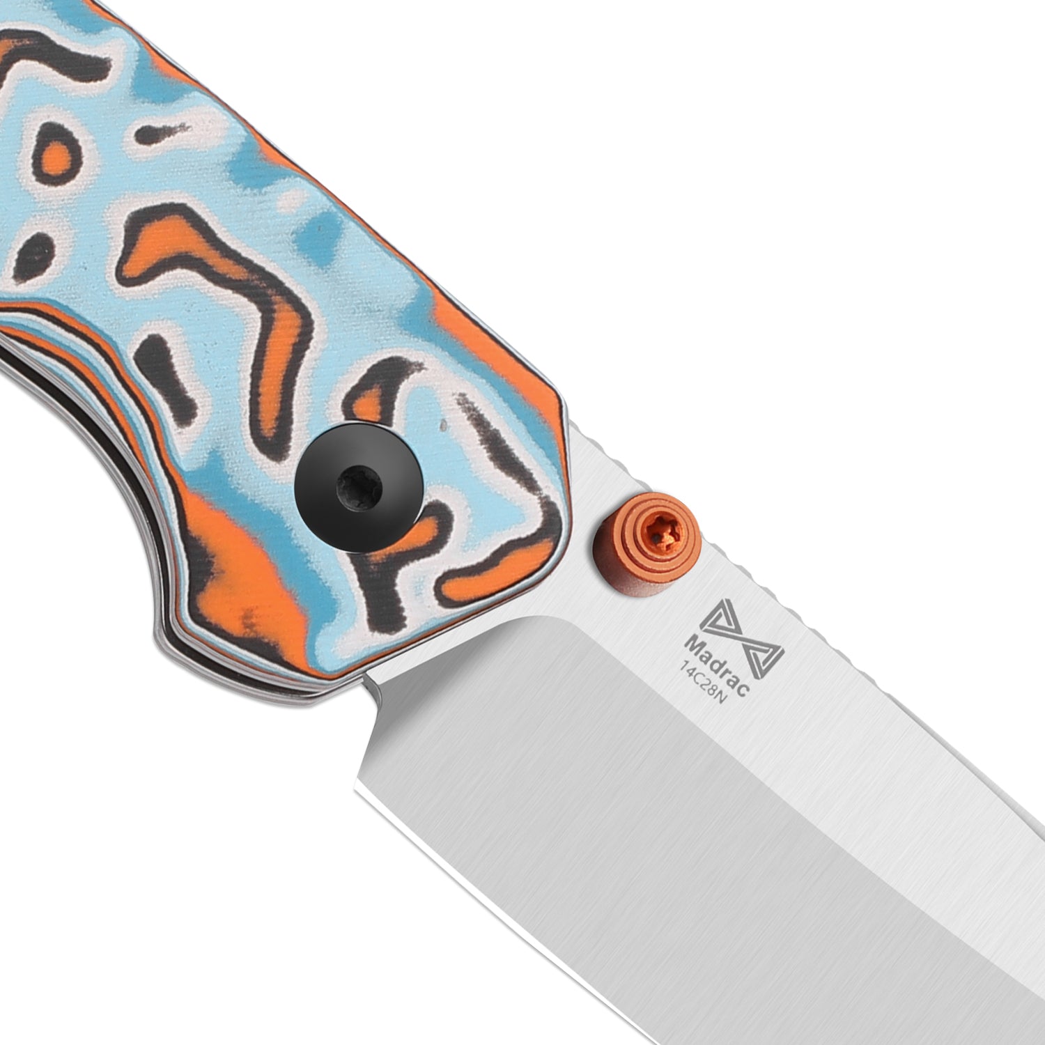Madrac | Kizer Button Liner Lock™ | Micarta With Vortex Pattern | 14C28N + Flat Grind | KizerV™ 3693BSA2