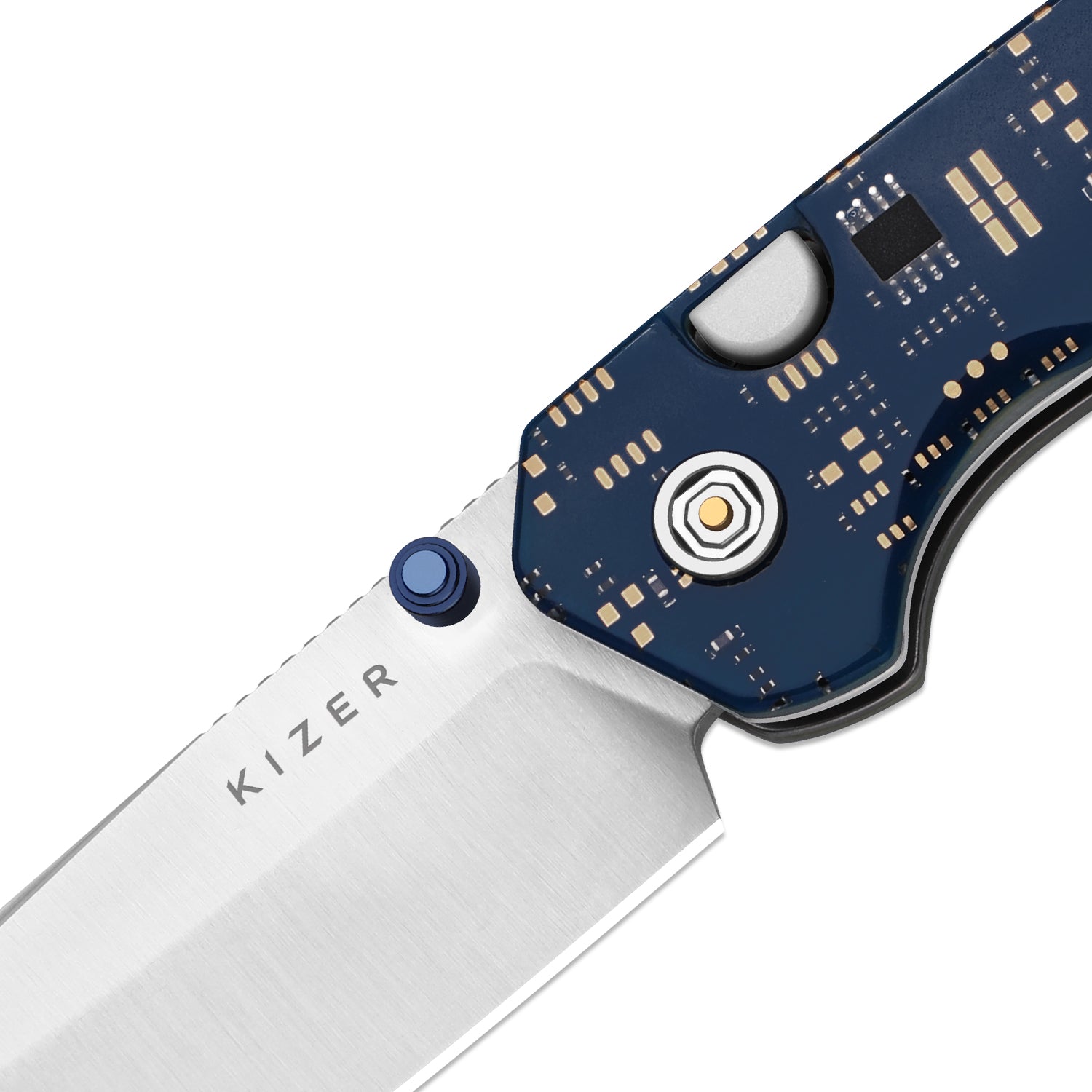 Madrac | Kizer Button Liner Lock™ | 14C28N | Resin & PCB | Black PVD Coating | KizerV™ 3693BSA3