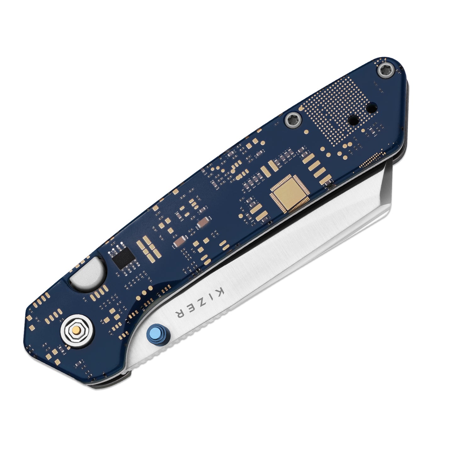 Madrac | Kizer Button Liner Lock™ | 14C28N | Resin & PCB | Black PVD Coating | KizerV™ 3693BSA3