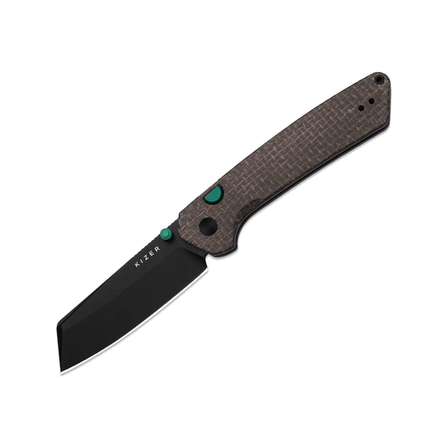 Madrac | Kizer Button Liner Lock™ | GID Canvas Micarta | 14C28N + Flat Grind + Black PVD Coating | KizerV™ 3693BSA4