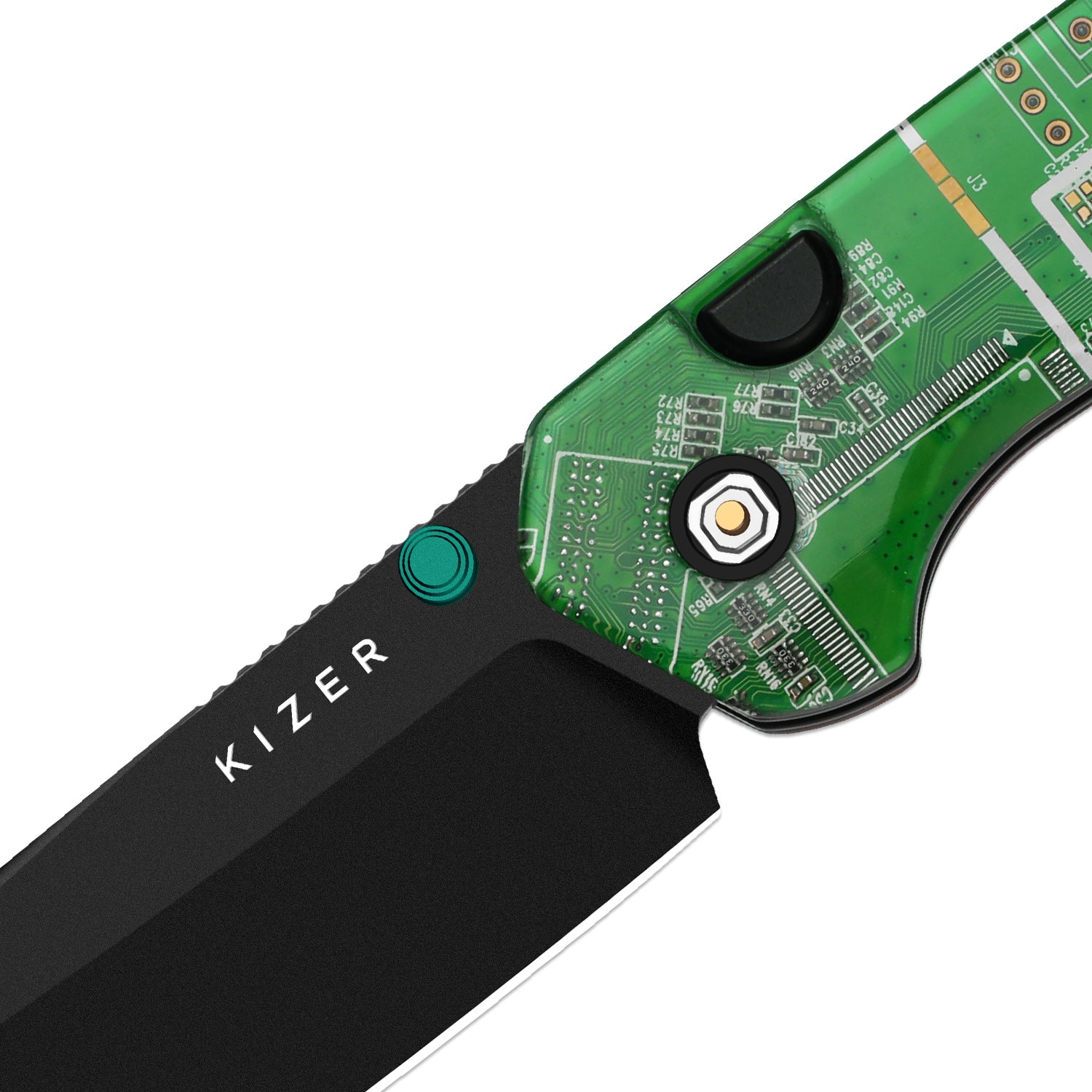 Madrac PCB | Kizer Button Liner Lock™ | BD1N | Resin & PCB | Black PVD Coating | KizerV™ 3693BSA5
