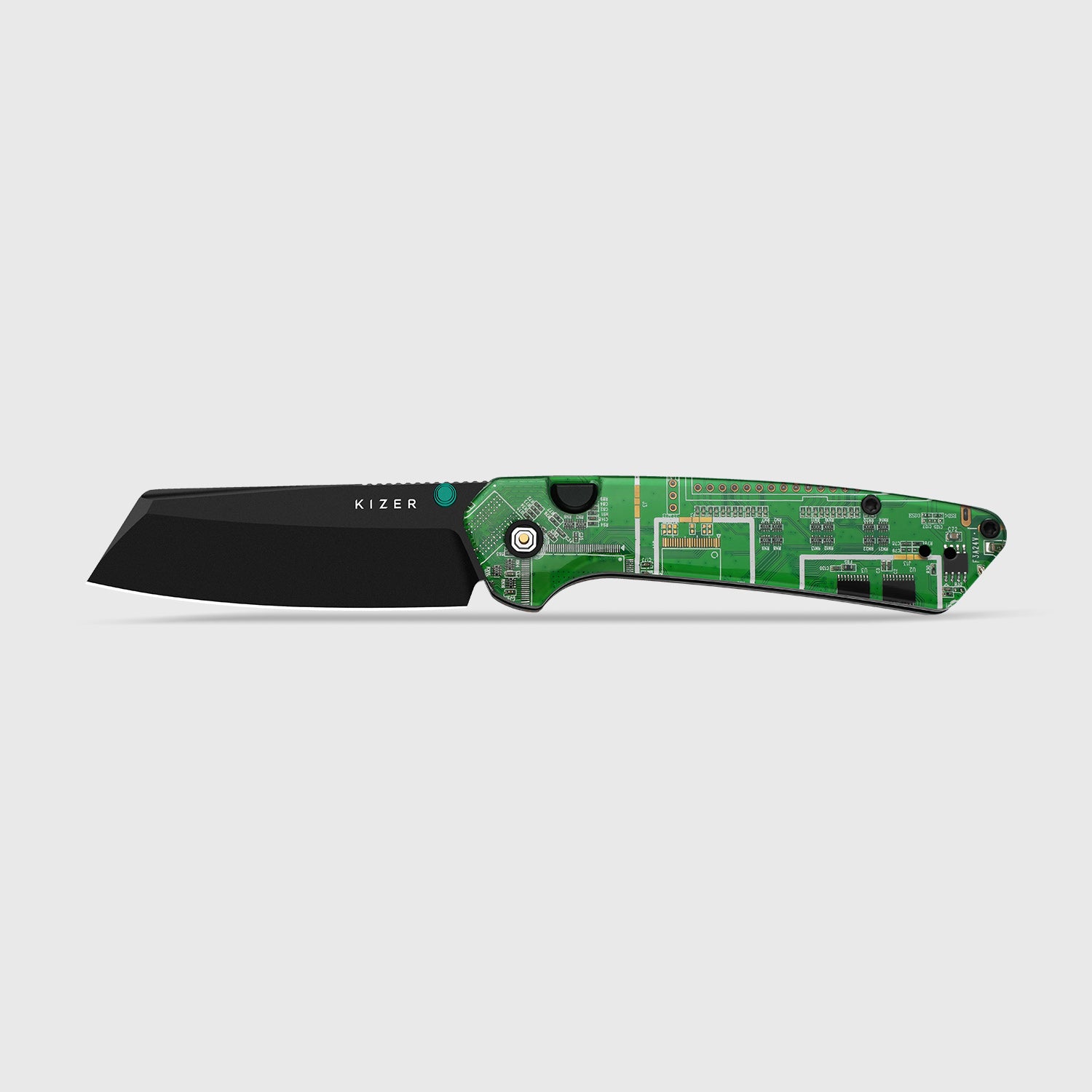 Madrac PCB | Kizer Button Liner Lock™ | BD1N | Resin & PCB | Black PVD Coating | KizerV™ 3693BSA5