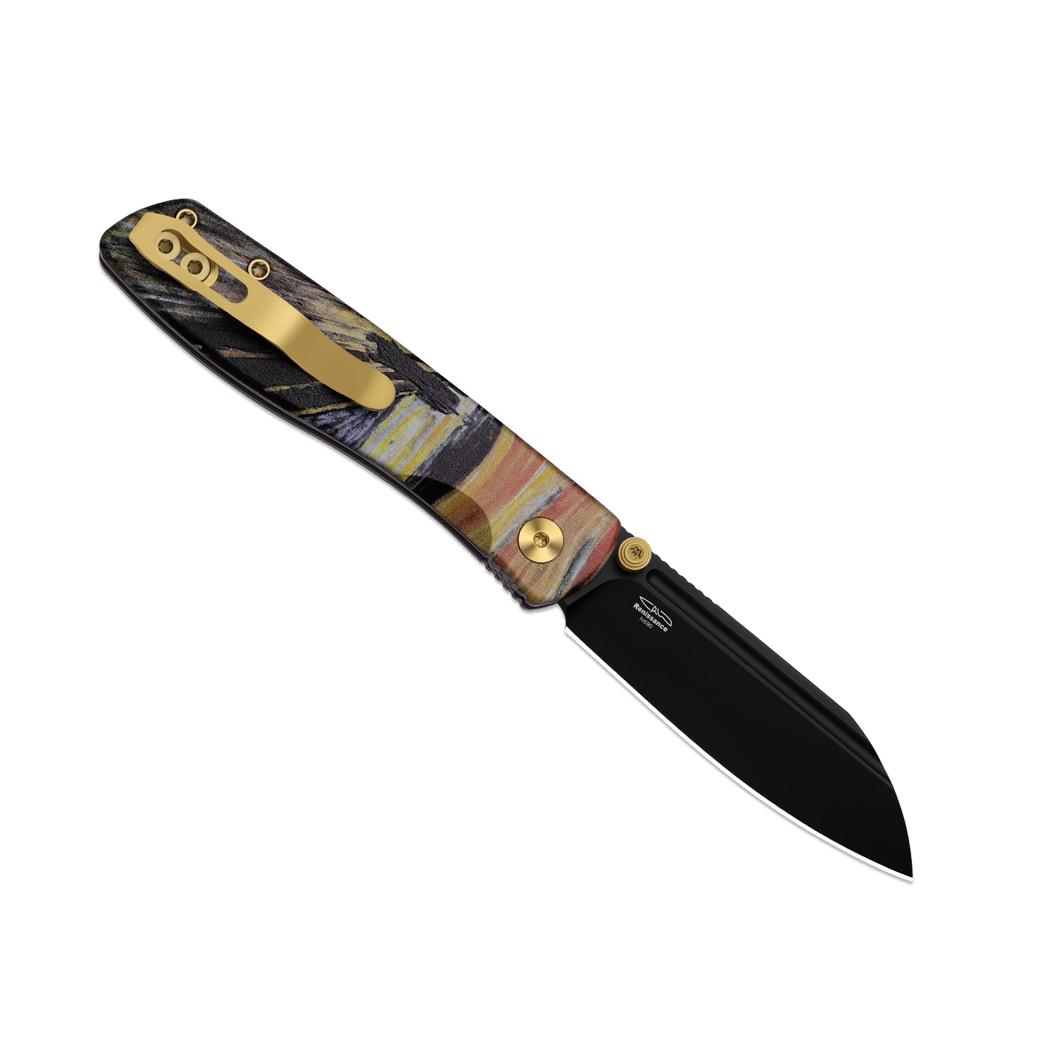 Renissance | Kizer Button Liner Lock™ | G10 | N690 Black PVD Coating | KizerV™ 3698A4