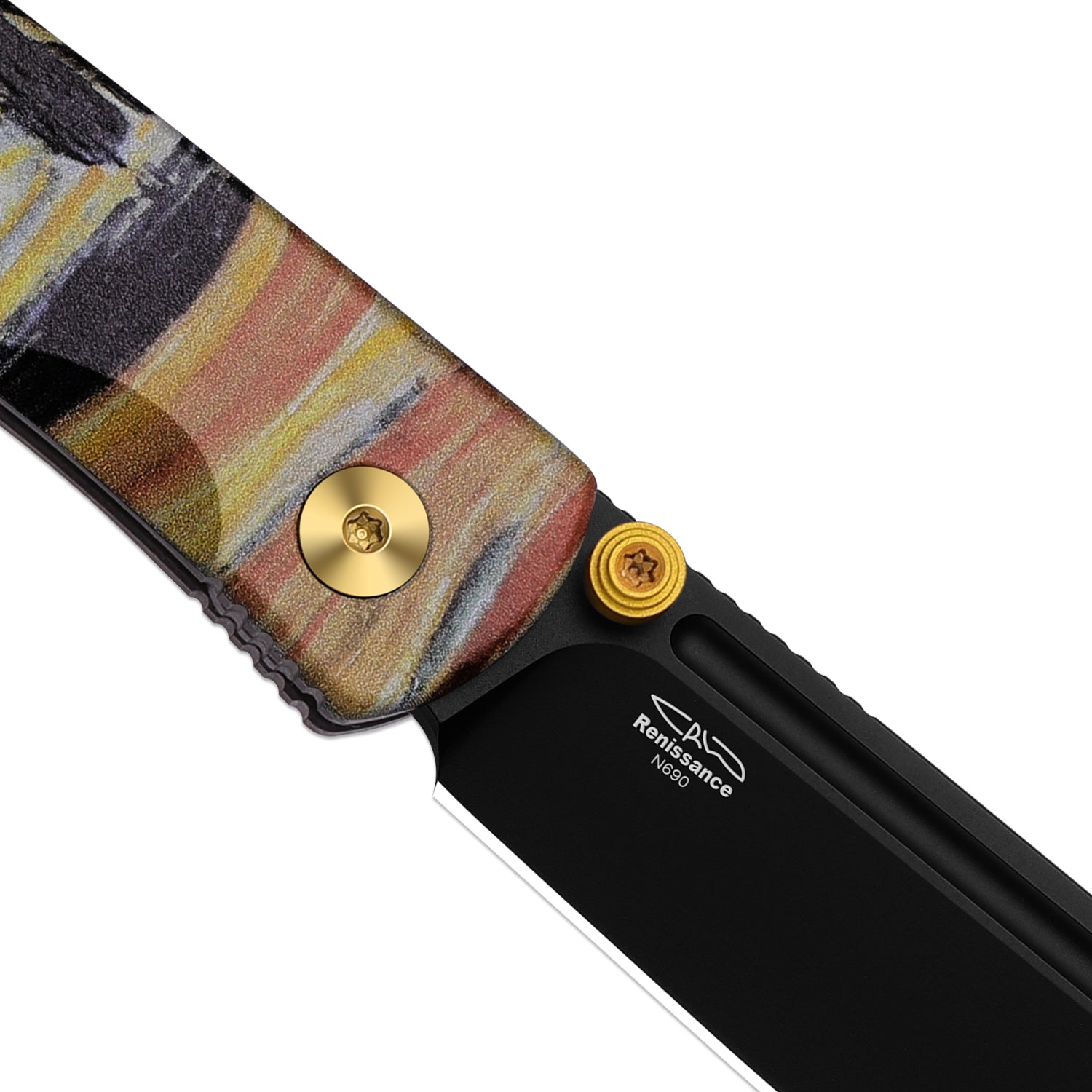 Renissance | Kizer Button Liner Lock™ | G10 | N690 Black PVD Coating | KizerV™ 3698A4