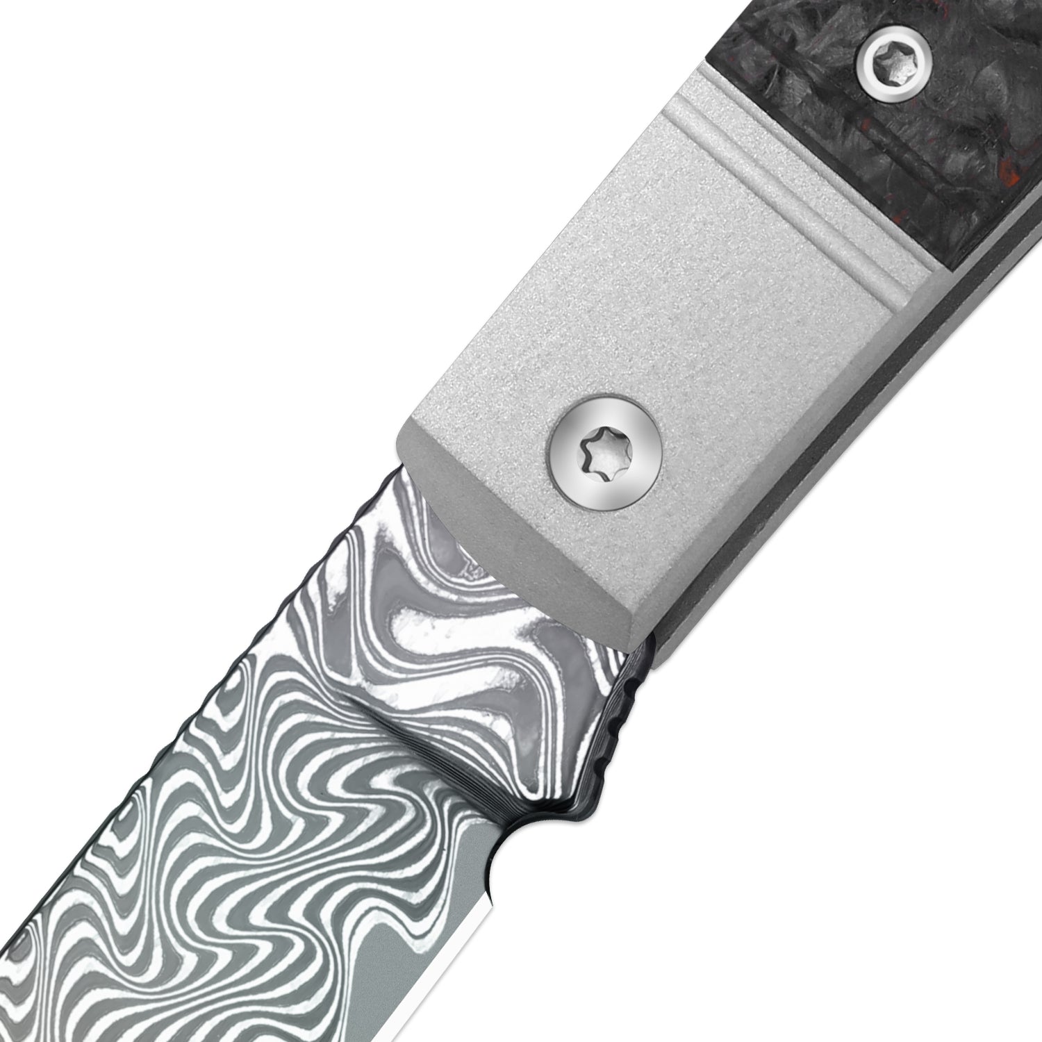 Trestle D With Pac-Bar | Rainbow Damascus | Aluminum & Fat Carbon | Slip Joint | KizerV™ 3760A5