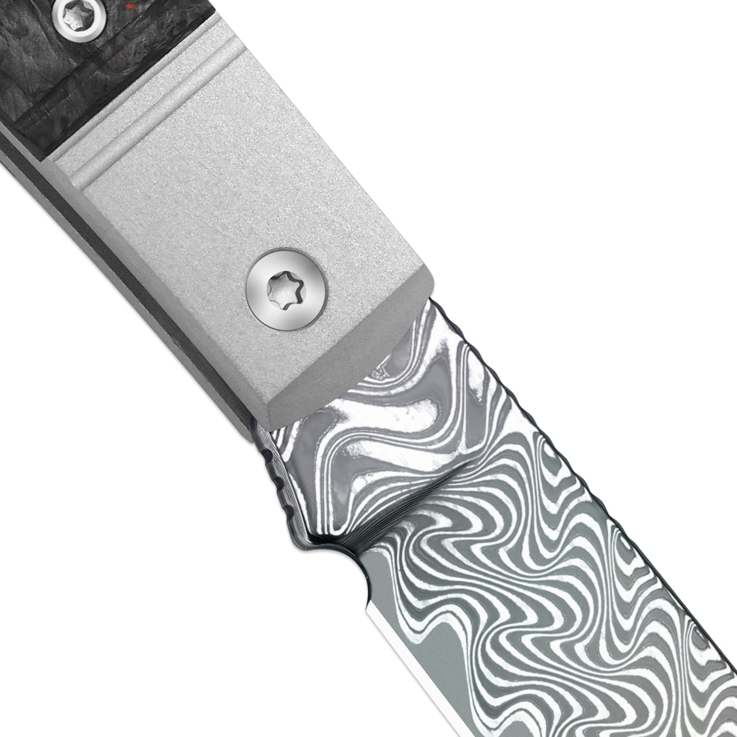 Trestle D With Pac-Bar | Rainbow Damascus | Aluminum & Fat Carbon | Slip Joint | KizerV™ 3760A5