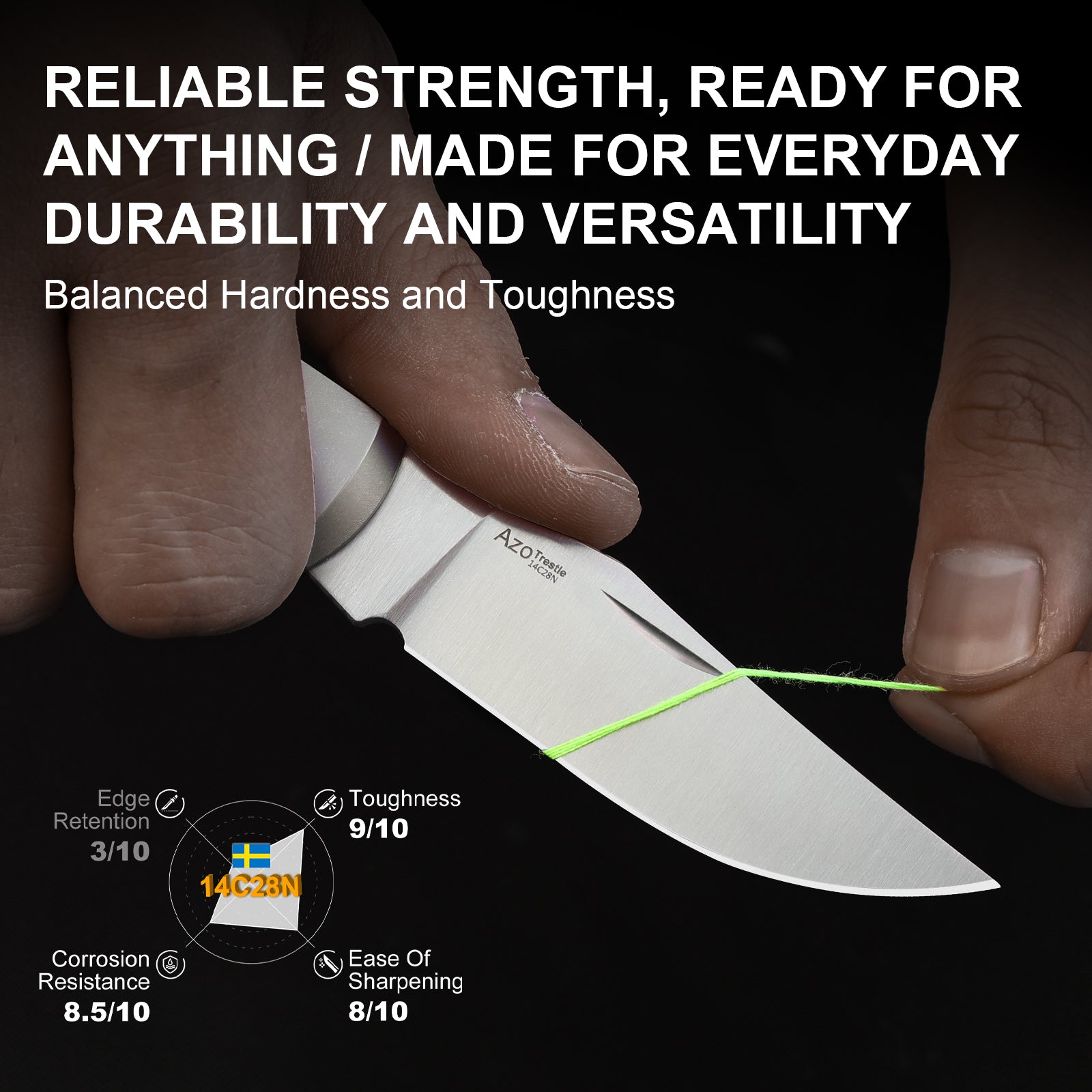 Trestle | 14C28N | Titanium & Micarta | KizerV™ 3761A1