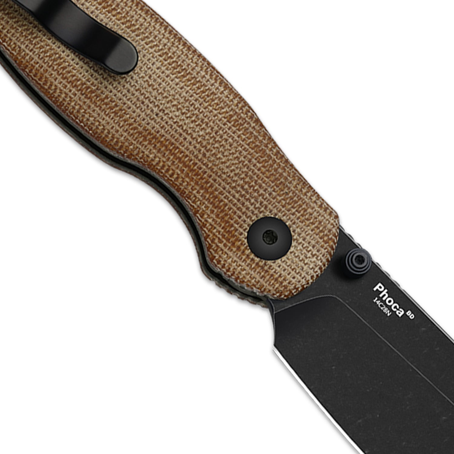 Phoca BD | Kizer Button Liner Lock™ | 14C28N | Norplex UltreX™ Micarta | KizerV™ 3781BDA1