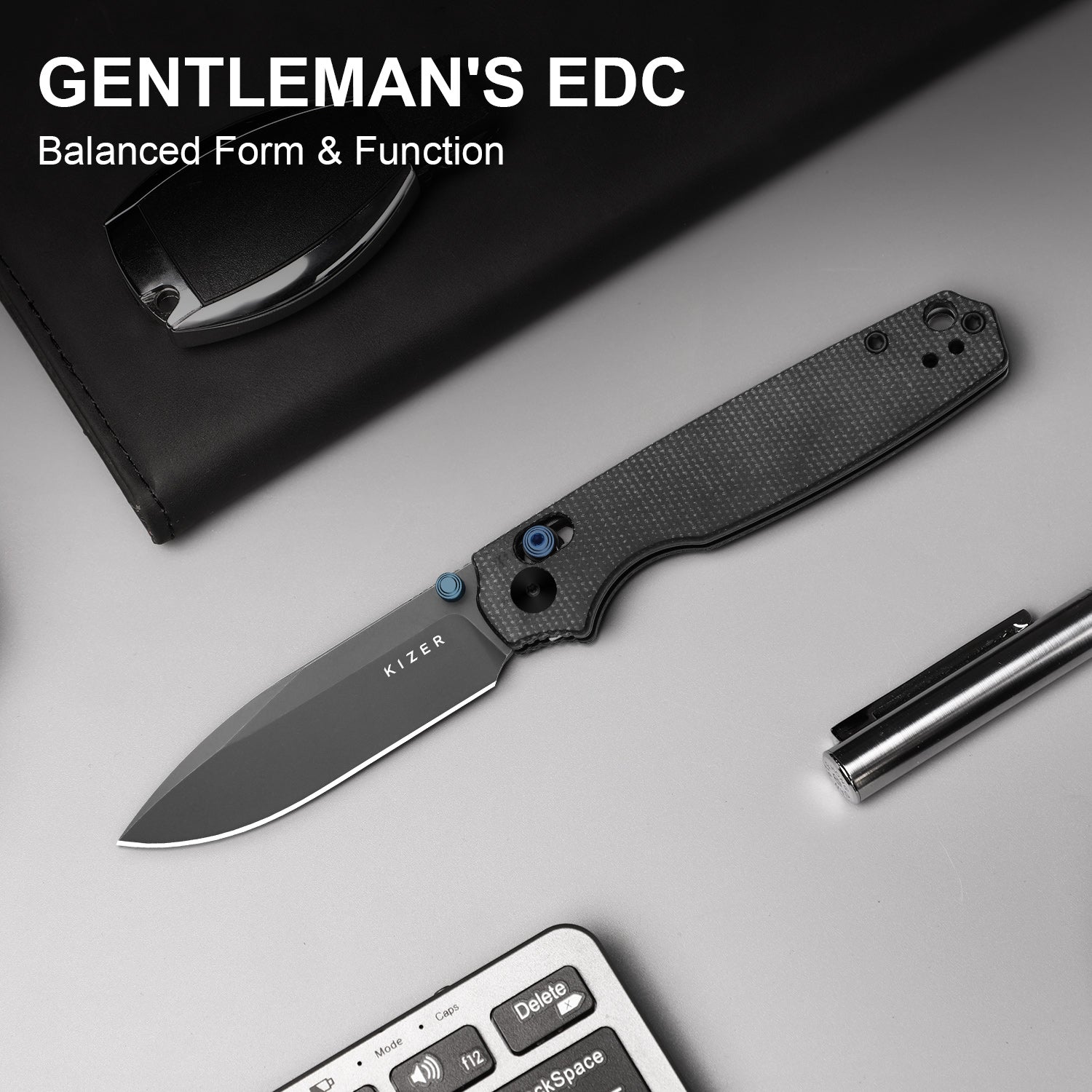 Pokiman CD | Kizer Clutch Lock™ | Drop Point | Four-Finger Full Grip | Micarta | KizerV™ 3789A1