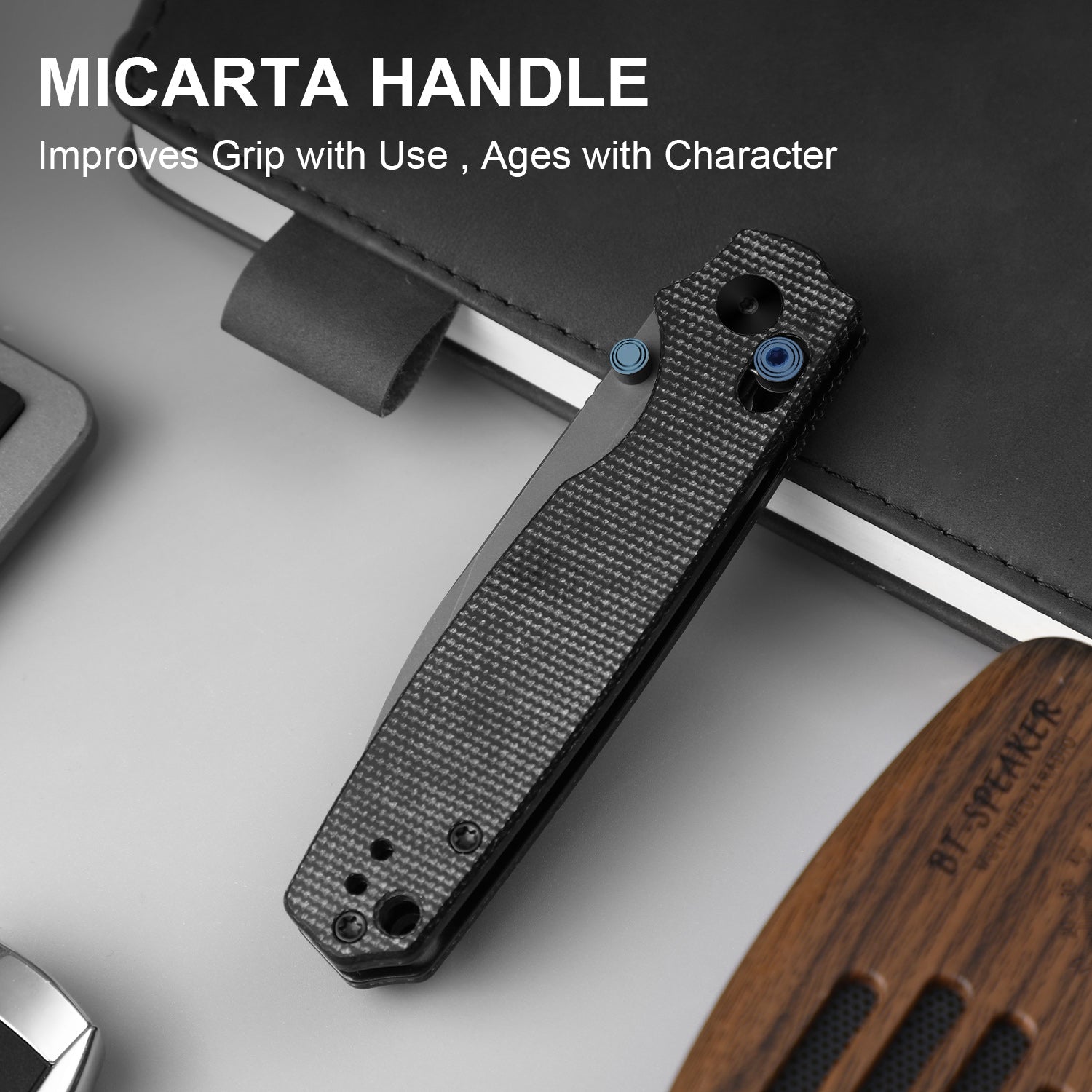 Pokiman CD | Kizer Clutch Lock™ | Drop Point | Four-Finger Full Grip | Micarta | KizerV™ 3789A1