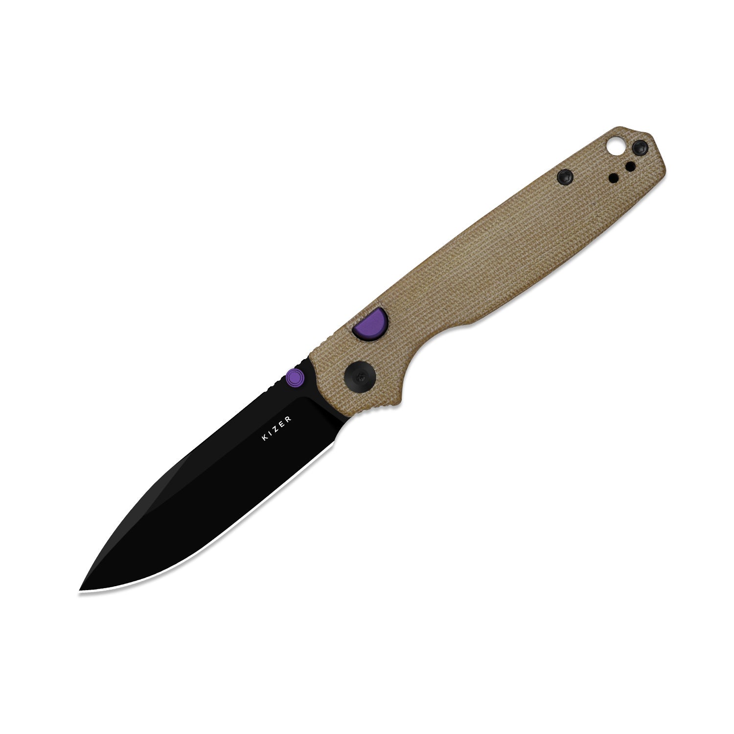 Pokiman BLL | Kizer Button Liner Lock™ | AEB-L | Brown Micarta Handle | KizerV™ 3789BDA1