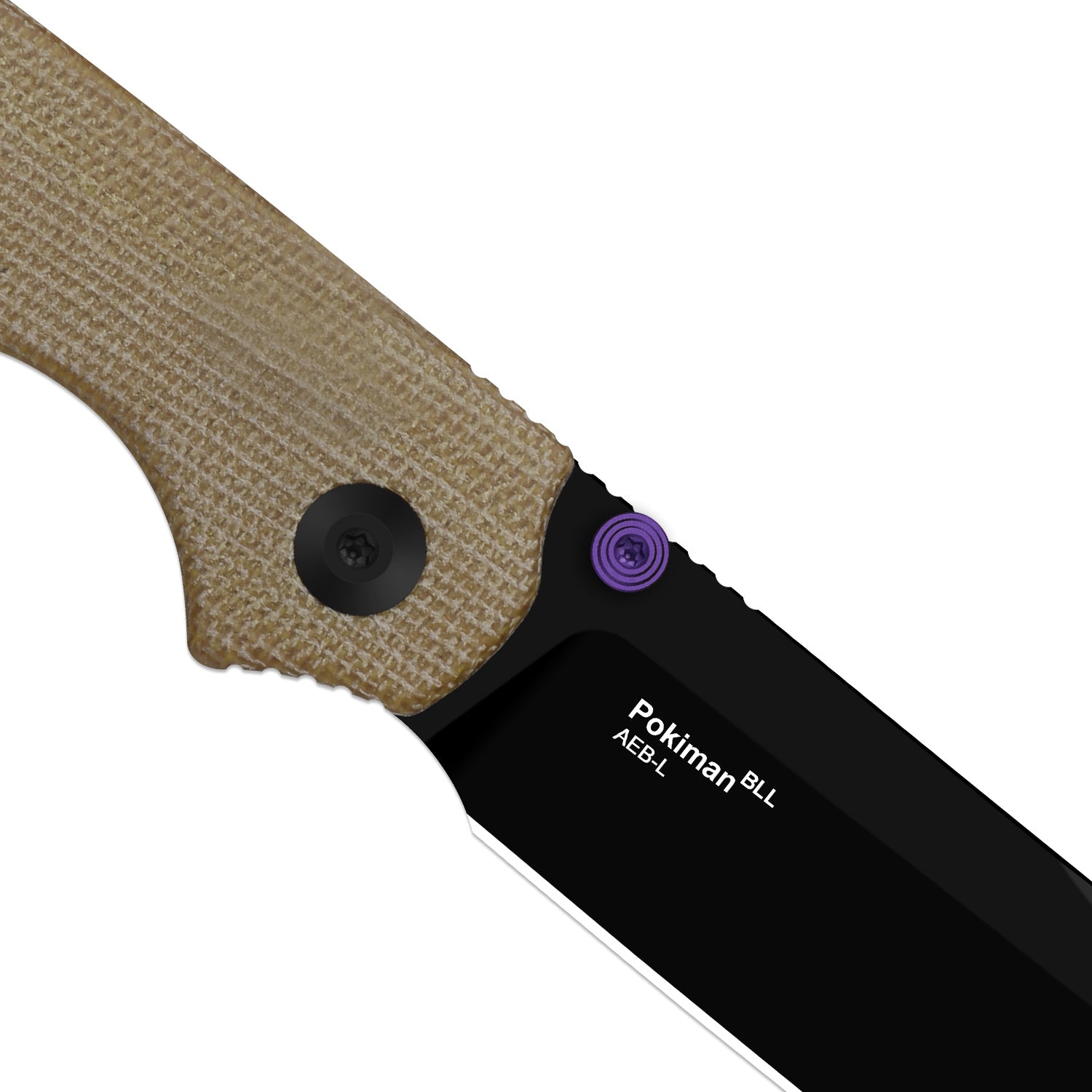 Pokiman BLL | Kizer Button Liner Lock™ | AEB-L | Brown Micarta Handle | KizerV™ 3789BDA1