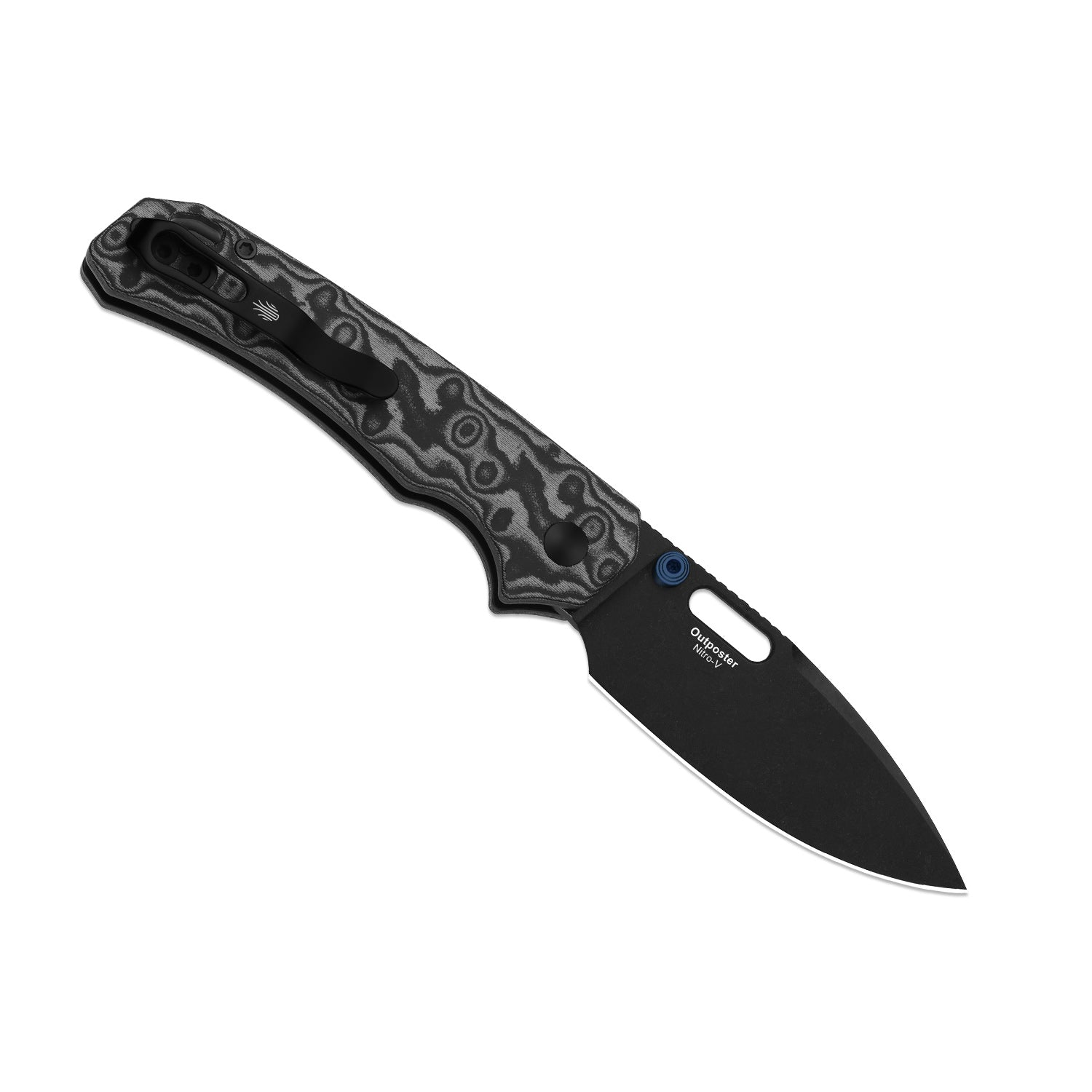 Outposter | Kizer Button Liner Lock™ | Vortex Pattern Micarta  | Nitro-V + PVD Coating & Stonewashed | KizerV™ 3802BDA2