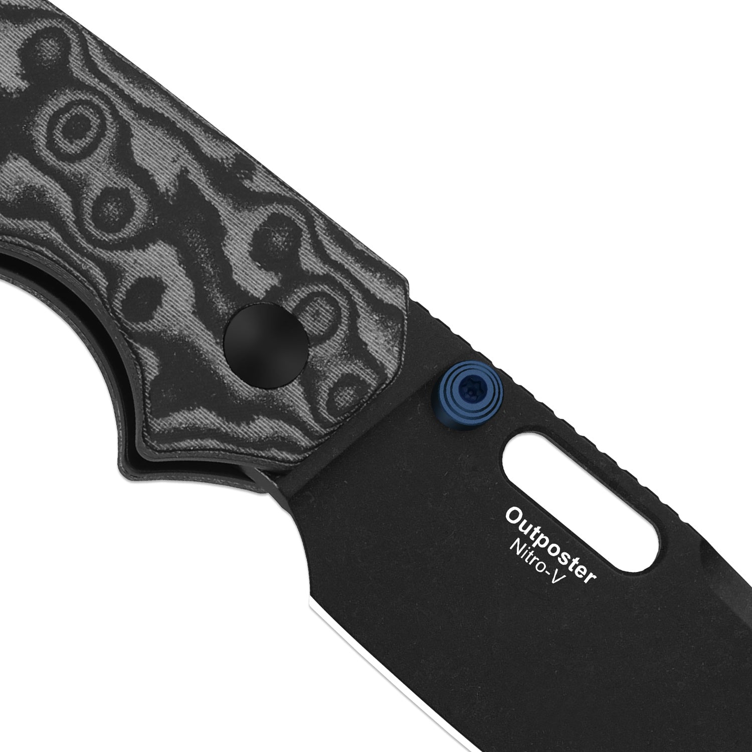 Outposter | Kizer Button Liner Lock™ | Vortex Pattern Micarta  | Nitro-V + PVD Coating & Stonewashed | KizerV™ 3802BDA2