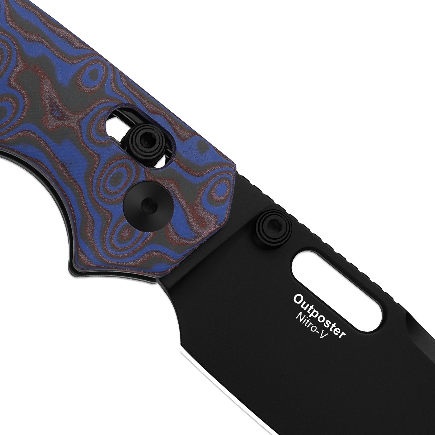 Outposter |  Kizer Clutch Lock™ | Vortex Pattern Micarta | Nitro-V+PVD Coating | KizerV™ 3802CDA2