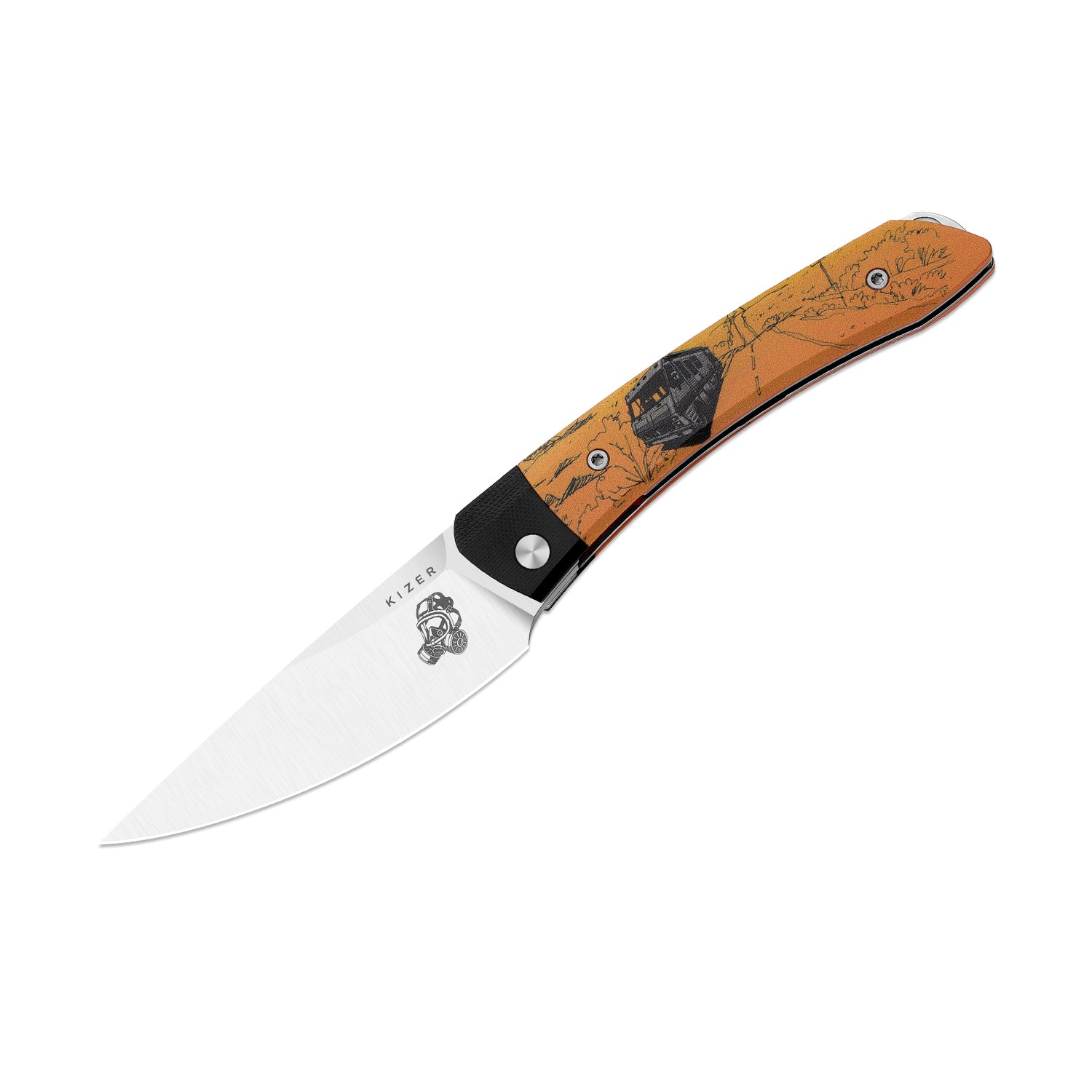 Kizer MOMO Nozhikov Exclusive – Nitro-V Satin Blade & G10 Printed Handle
