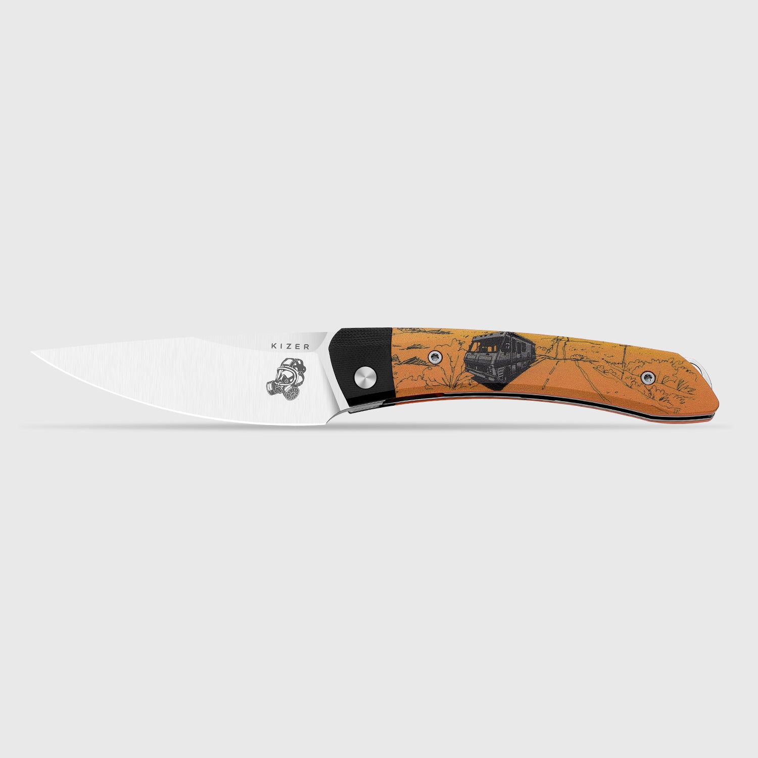 Kizer MOMO Nozhikov Exclusive – Nitro-V Satin Blade & G10 Printed Handle