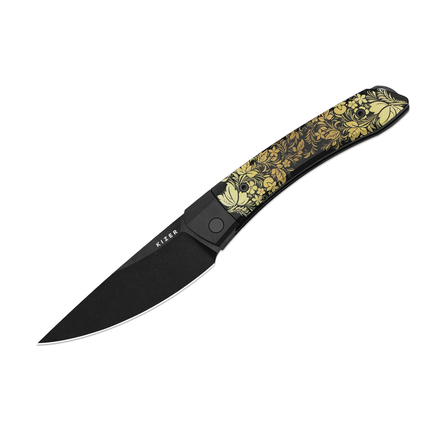 Kizer MOMO Nozhikov Exclusive – Nitro-V  Black Stonewashed Blade & G10 printed Handle