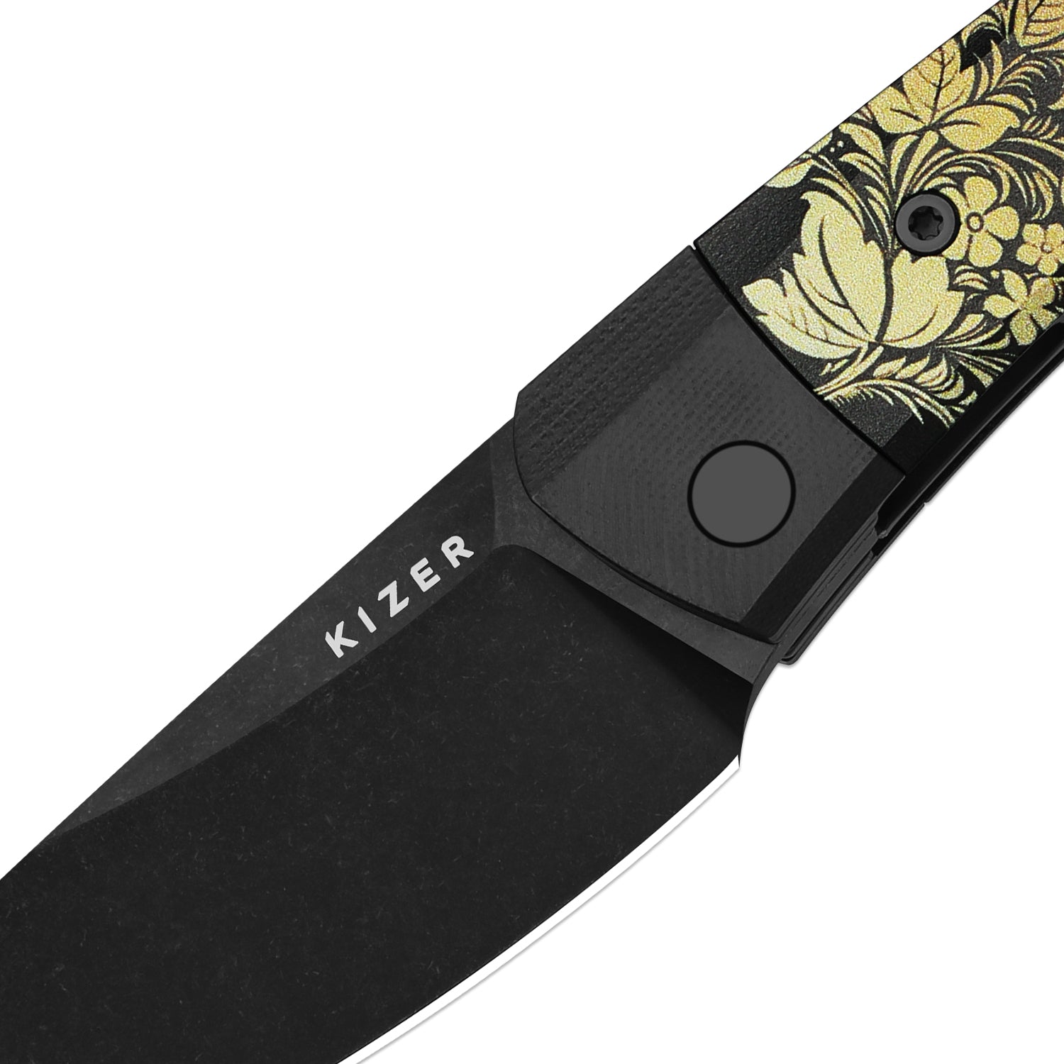 Kizer MOMO Nozhikov Exclusive – Nitro-V  Black Stonewashed Blade & G10 printed Handle