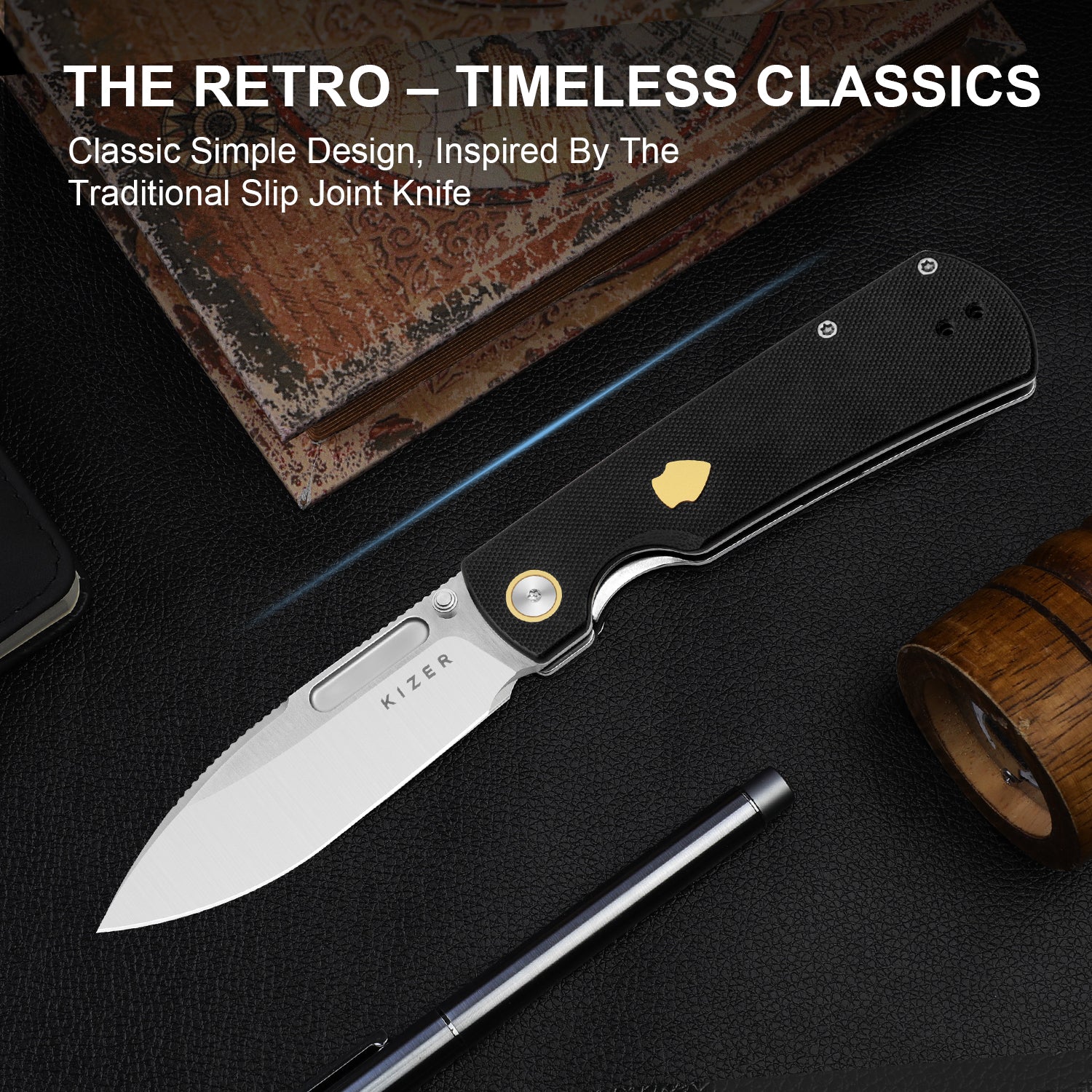 Retro | Nitro-V | G10 & Brass | KizerV™ 4726A2