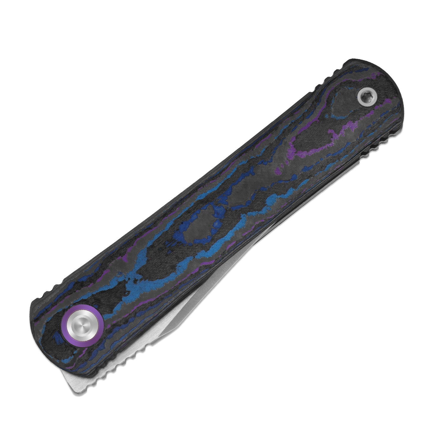 Feist 3 | CPM S90V + Stonewashed & Flat Brushed | Clip Point | Titanium & CamoCarbon Damtanium | KizerX™ 3499.3A2