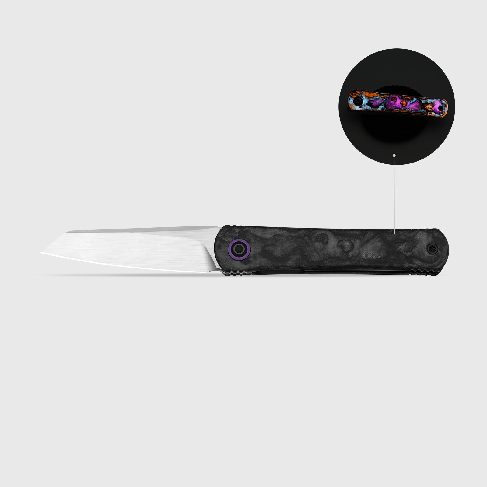 LAVA “PRIME CUTS” Feist 3 | CPM S90V + Hand-brushed | Titanium & KizerNova™ CF Lava | Re