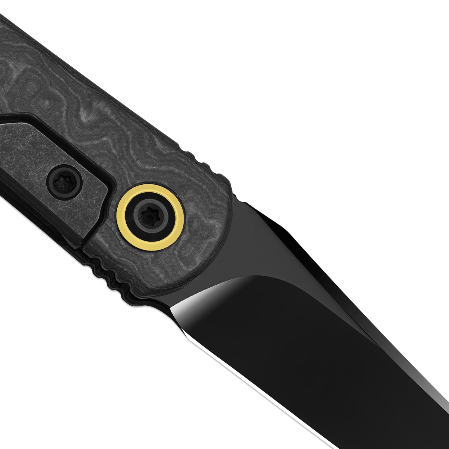 Feist 3 | CPM S90V + Polished DLC Ultra | Titanium (Matte DLC Ultra) & KizerNova™ Quartz | Clip Point | KizerX™ 3499.3A6
