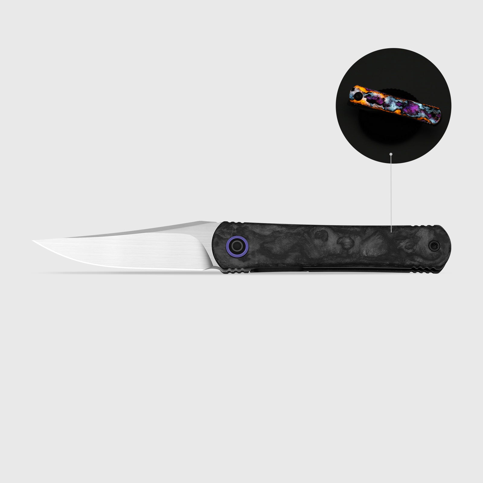 Feist 3 | CPM S90V + Hand-brushed | Titanium & KizerNova™ Lava | Clip Point | KizerX™ 3499.3A7