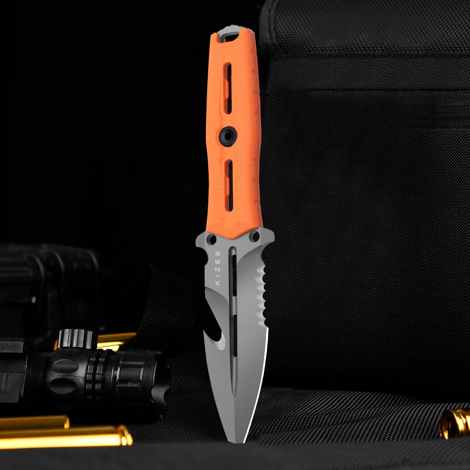 Norcross | Nitro-V | Orange G10 | Single Edged | KizerV™ FB01A6
