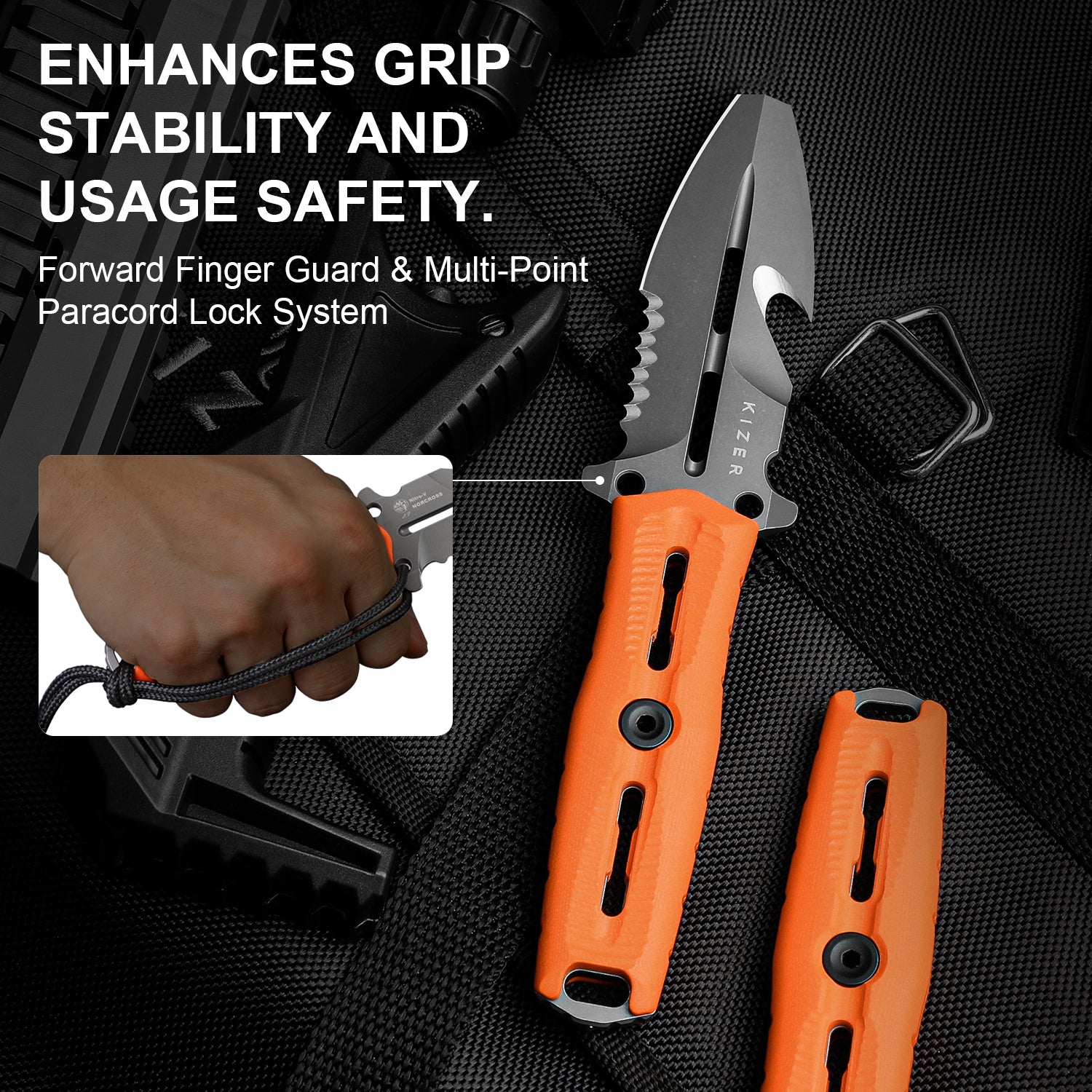 Norcross | Nitro-V | Orange G10 | Single Edged | KizerV™ FB01A6