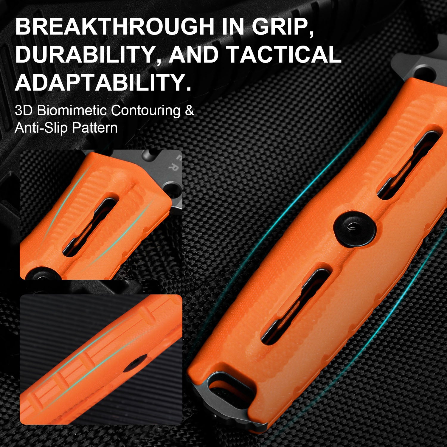 Norcross | Nitro-V | Orange G10 | Exclusive - Double Edged | KizerV™ FB01A7