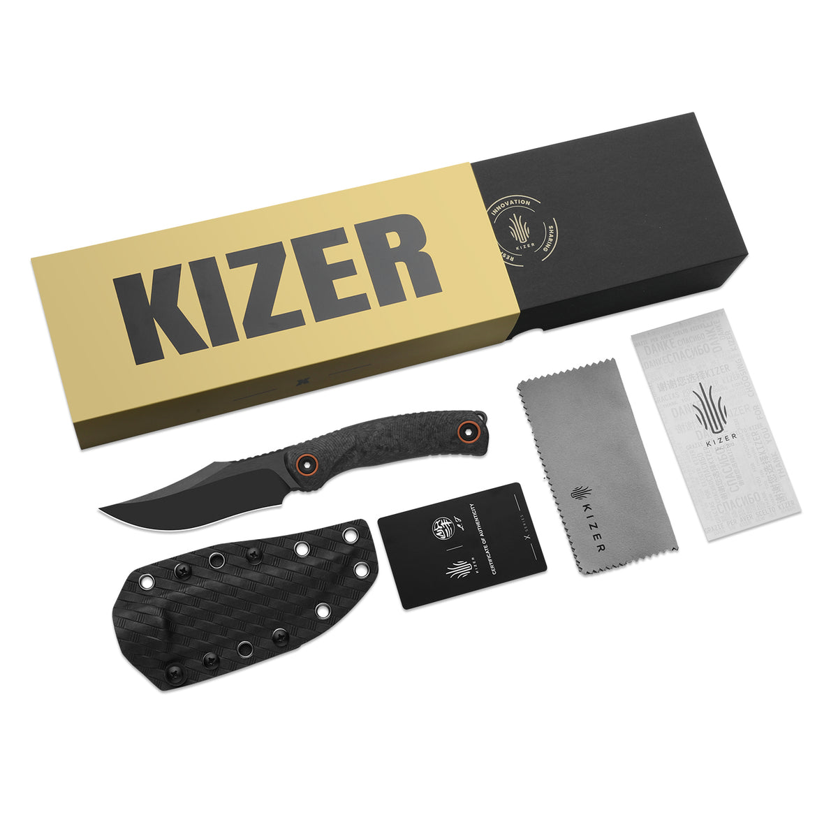 Pioneer Fix | M390 | Flat Brushed & Matte DLC Ultra | Carbon Fiber & G10 | KizerX® FB03A1