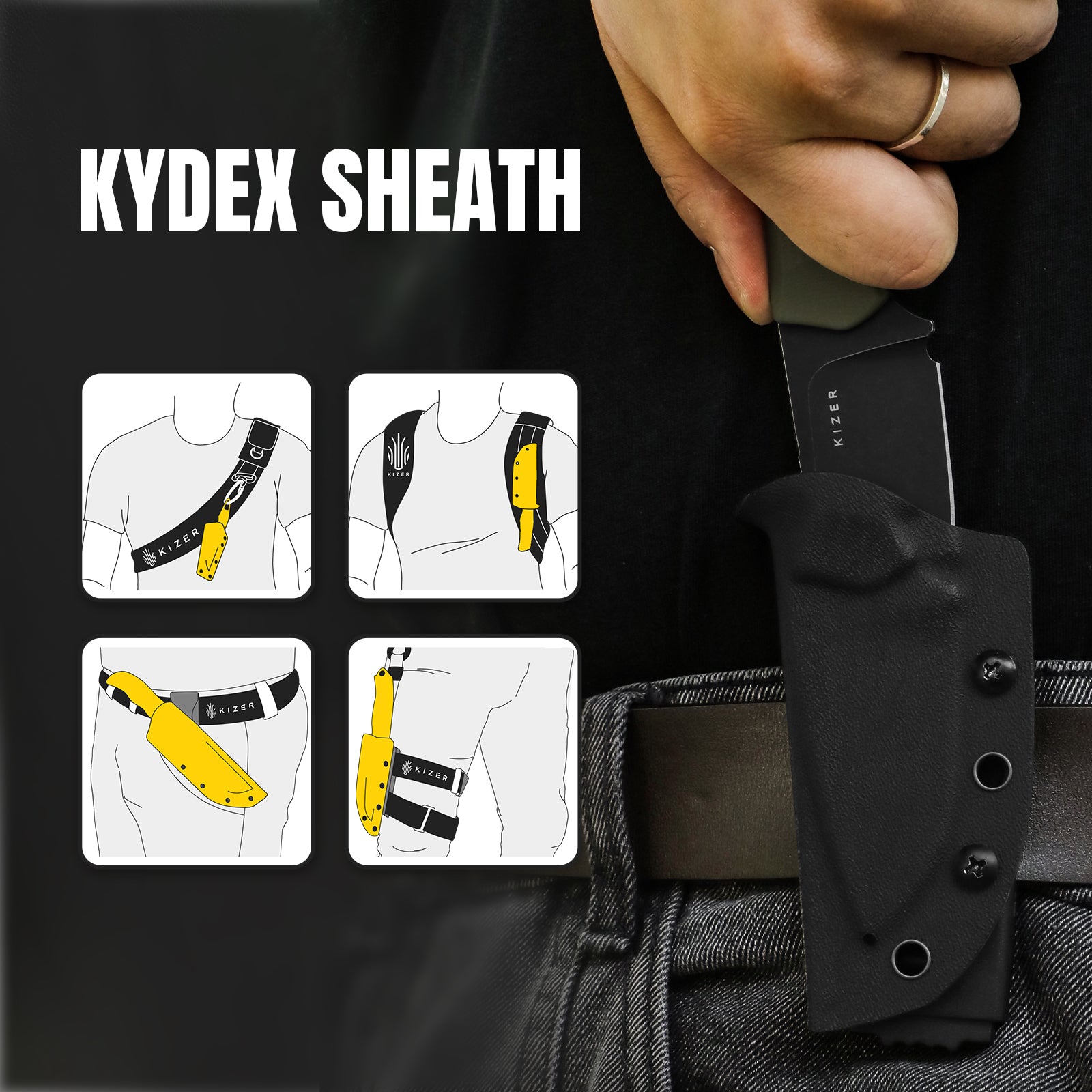 Beaver | D2 | Olive Green G10 | KizerV™ 1078A1