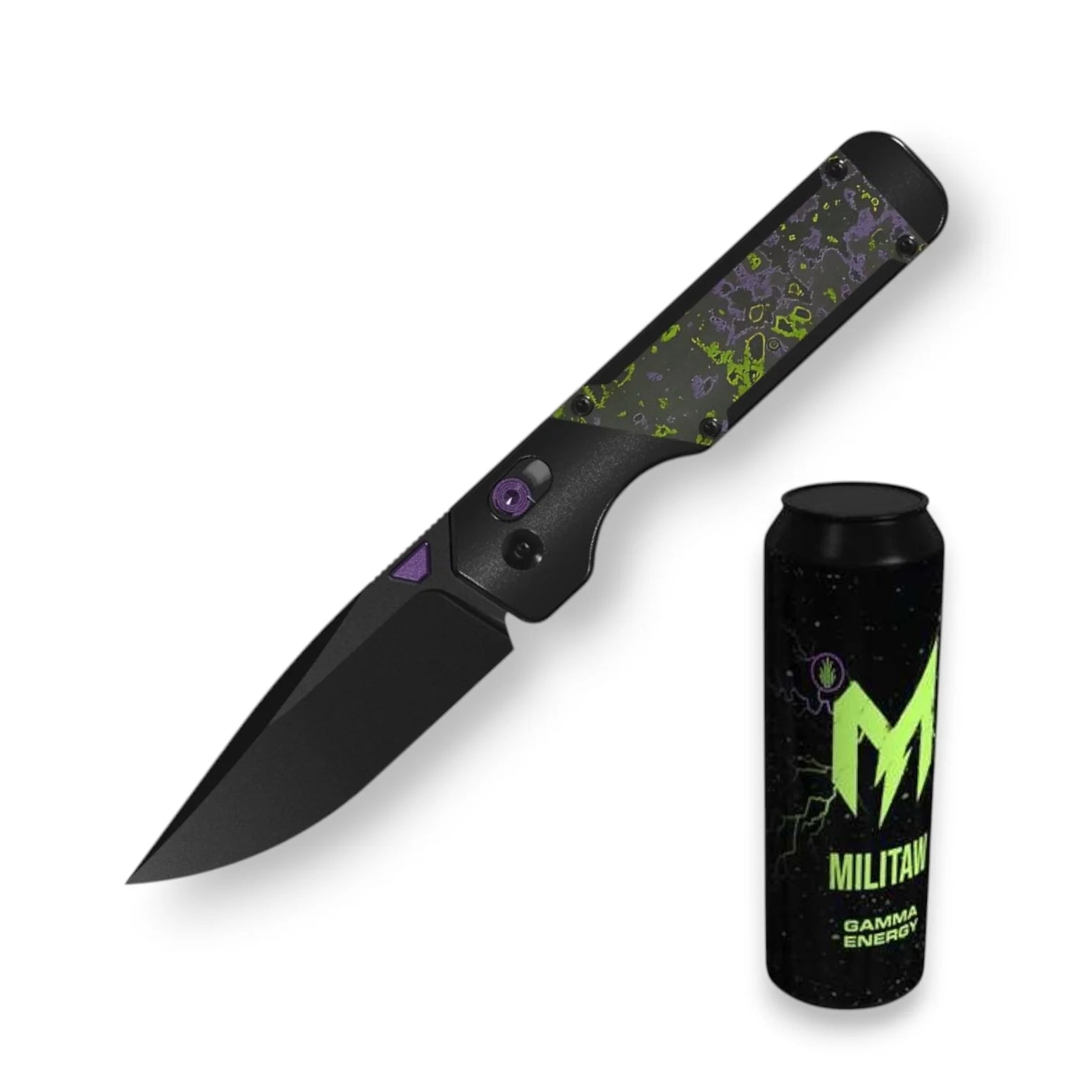 Kizer Militaw Blade City Exclusive Folding Knife – S45VN DLC Blade, Hulk Camo Carbon Inlay /200