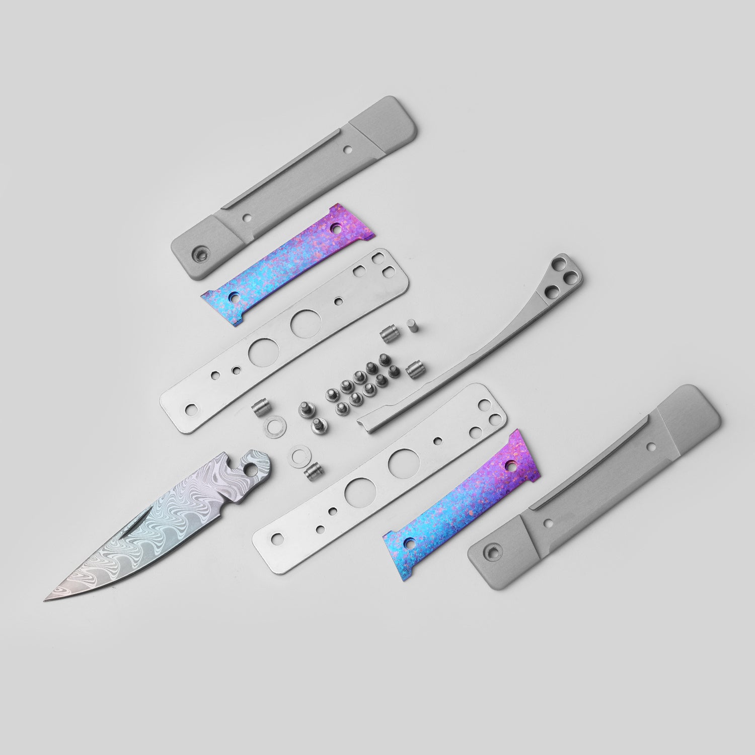 Little Grand | Damascus | Aluminum & Crystallized Titanium | KizerB™ 2670A4 | Limited