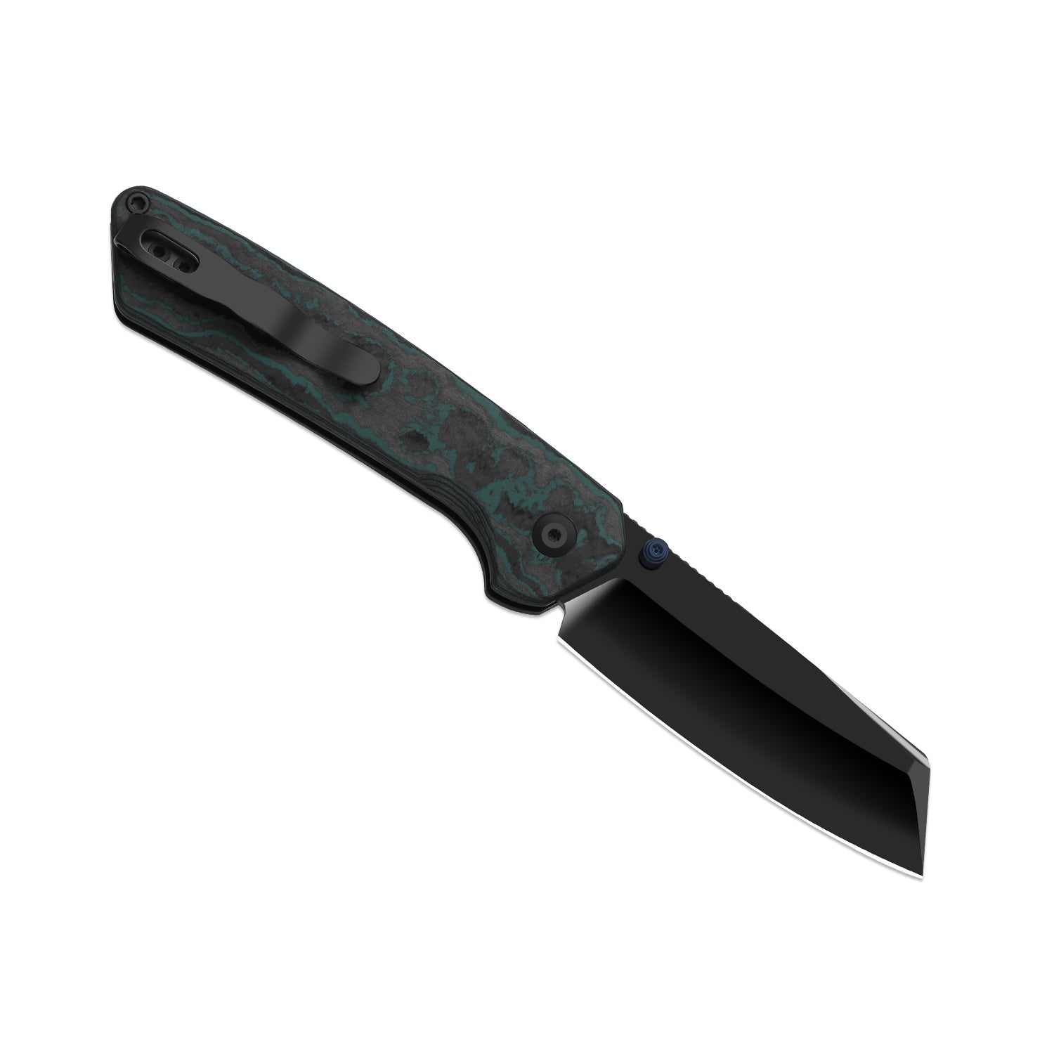 Madrac | Kizer Button Liner Lock™ | CamoCarbon Brittany Blue | S45VN + Hollow Grind + Polished DLC Ultra | KizerB™ 3693A3