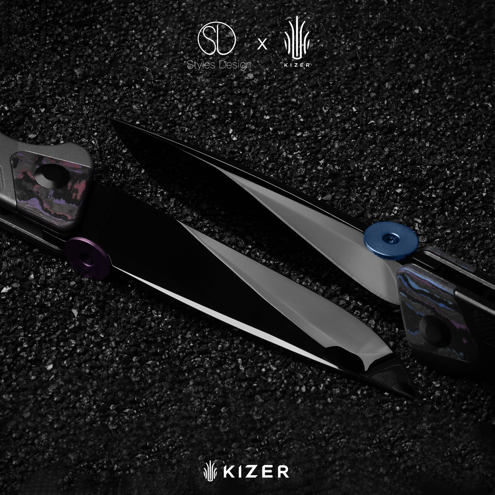 Sable Chief | K390 | Polished DLC Ultra | Titanium & CamoCarbon Damtanium | KizerB™ 3745A1