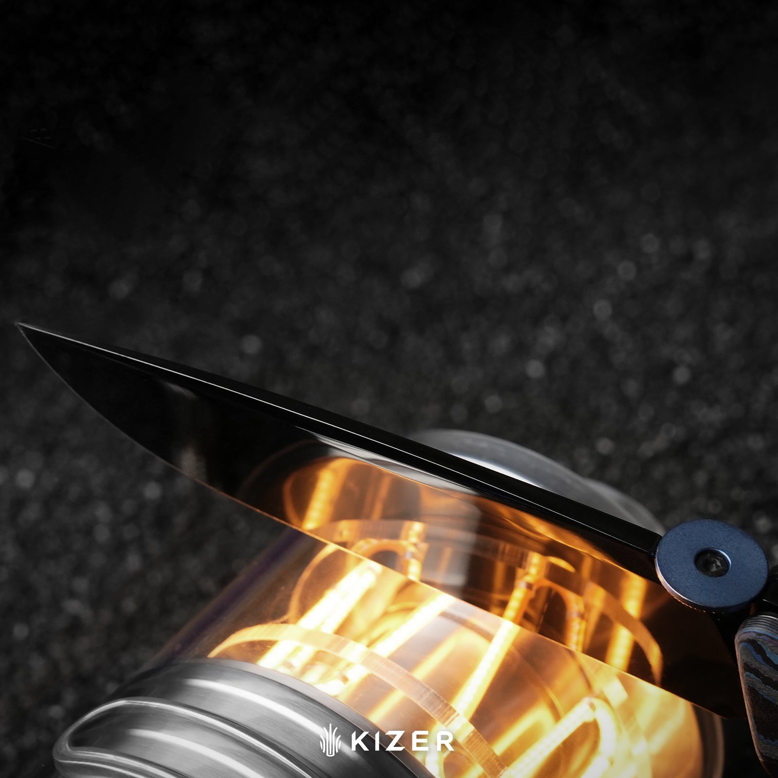 Sable Chief | K390 | Polished DLC Ultra | Titanium & CamoCarbon Damtanium | KizerB™ 3745A1