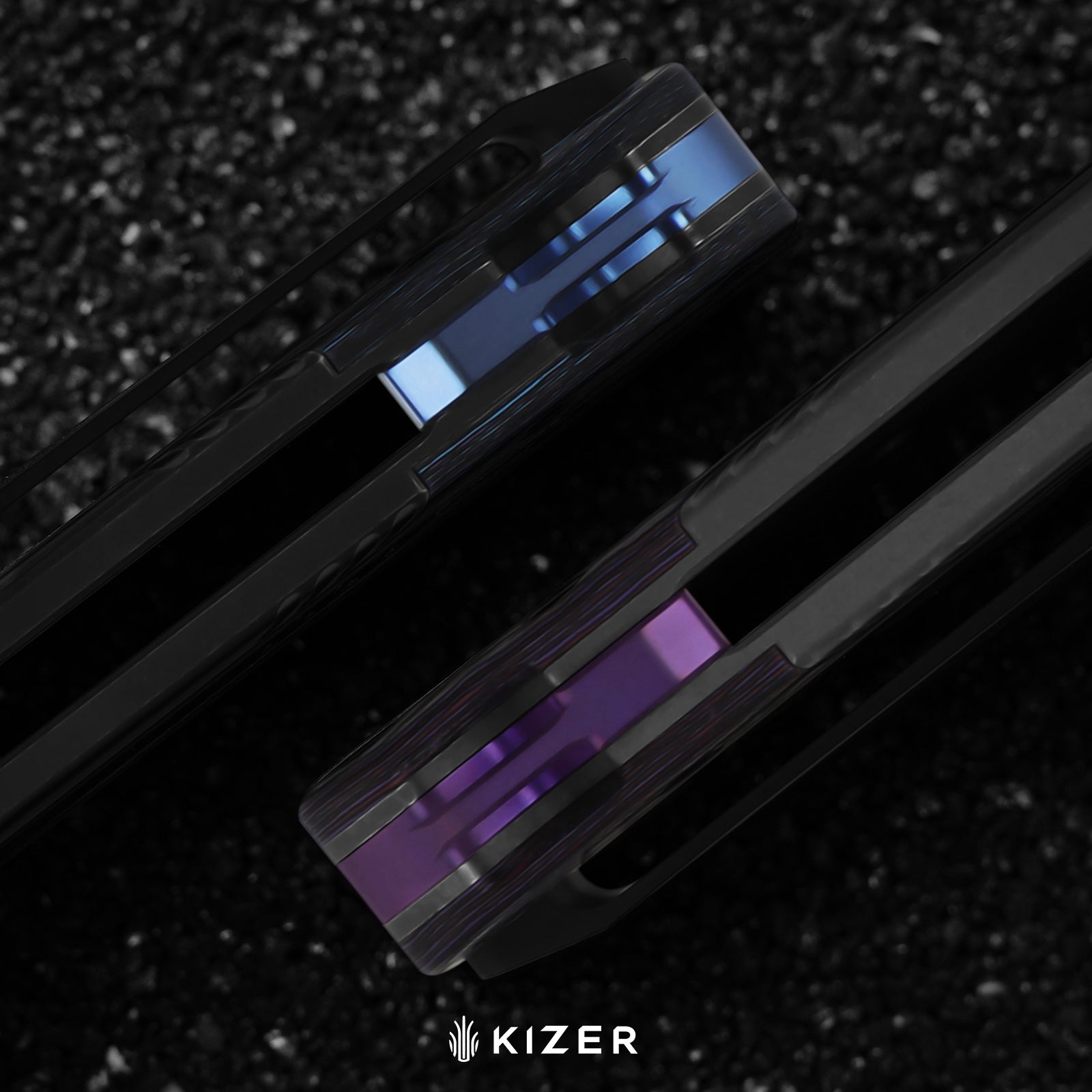 Sable Chief | K390 | Polished DLC Ultra | Titanium & FatCarbon Purple Haze | KizerB™ 3745A2