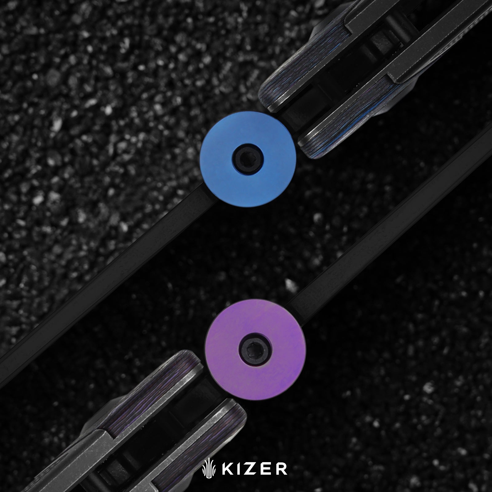 Sable Chief | K390 | Polished DLC Ultra | Titanium & FatCarbon Purple Haze | KizerB™ 3745A2