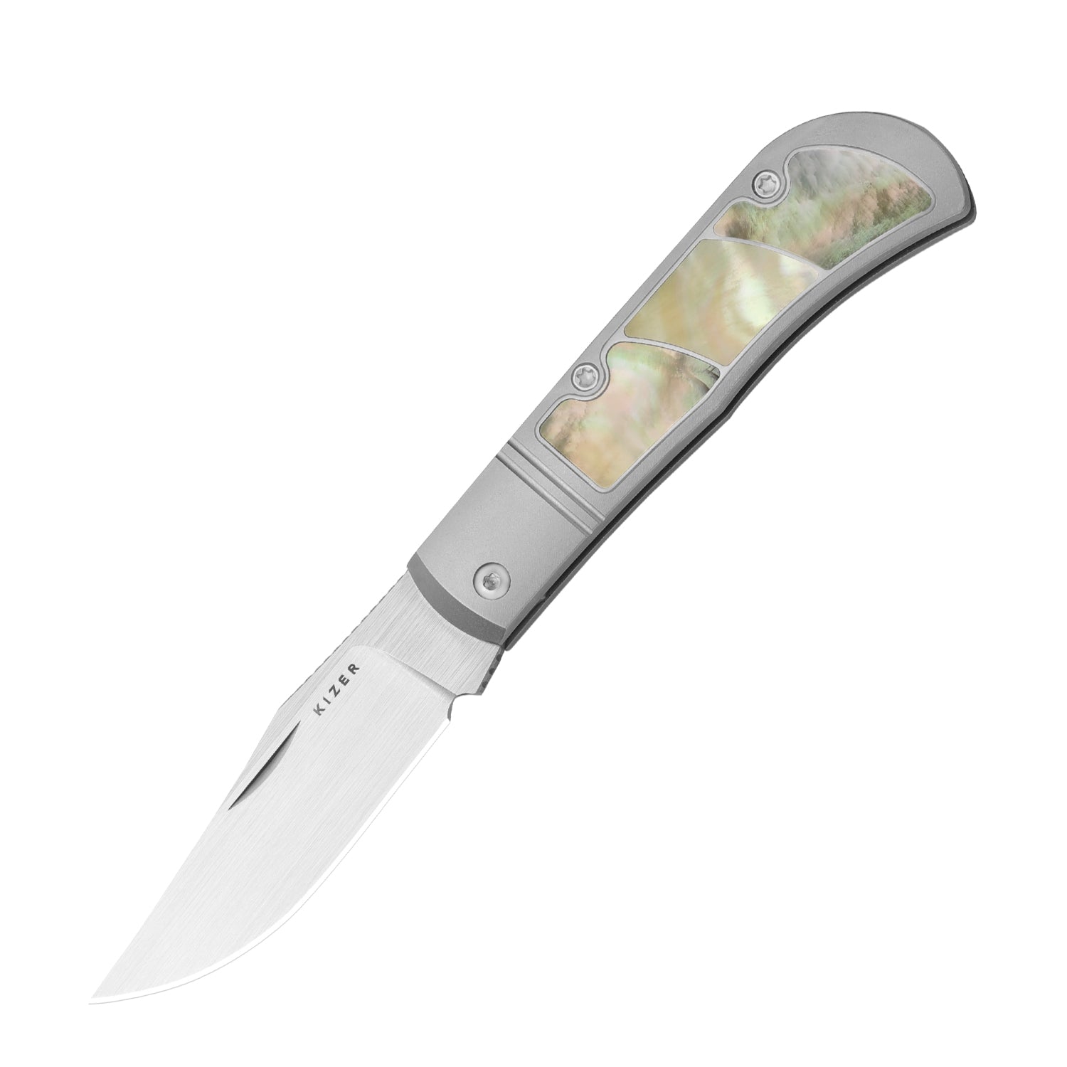 Trestle | S45VN | Titanium & Mother of Pearl | KizerB™ 3761A3