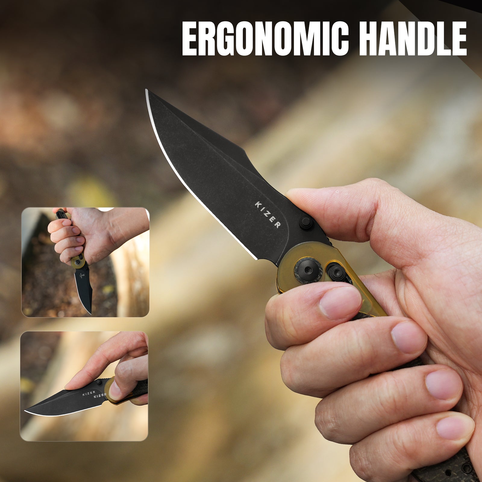 Mini Mystic | 154CM | Burlap Micarta+PEI | KizerV™ 3636C1