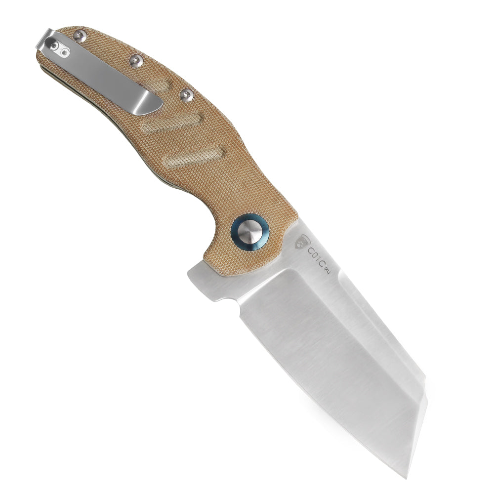 Kizer Sheepdog C01c XL Micarta Brown V5488C4  (3.94" Satin)