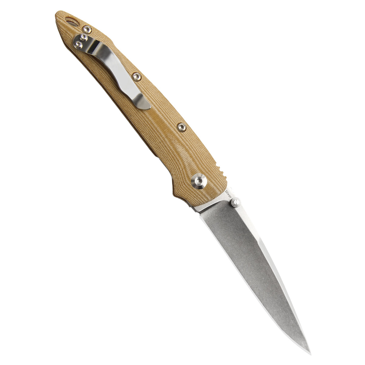 Kizer Sliver Micarta Brown Ki4419A5(3.50" Stonewash)