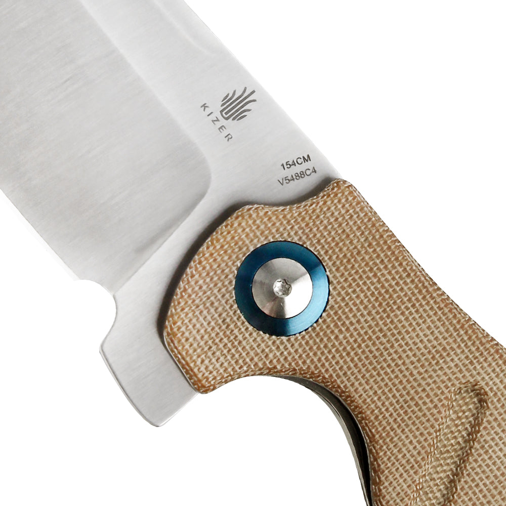 Kizer Sheepdog C01c XL Micarta Brown V5488C4  (3.94" Satin)