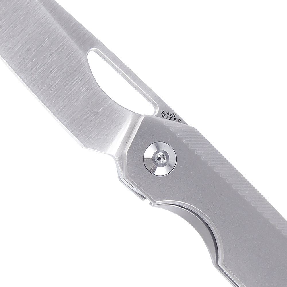 Kizer Genie Titanium Gray Ki4545A1 (3.4" Stonewash)