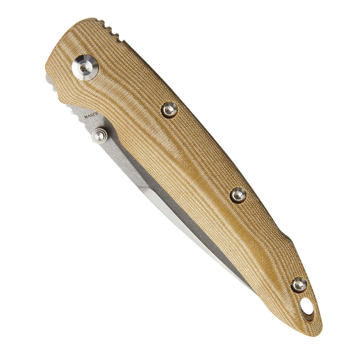 Kizer Sliver Micarta Brown Ki4419A5(3.50" Stonewash)
