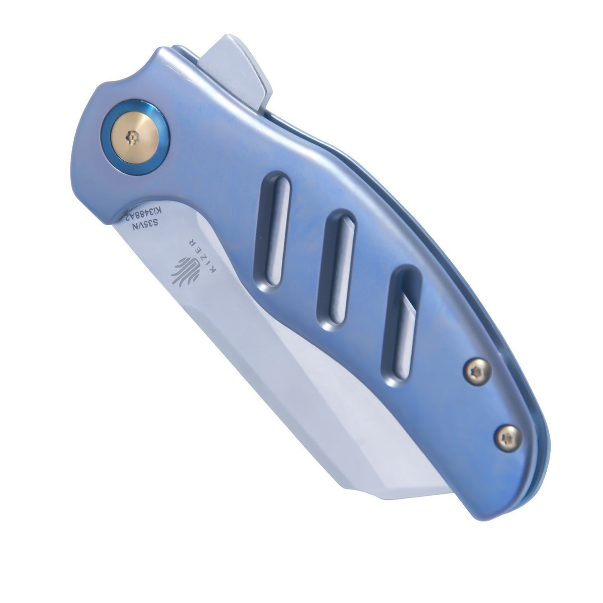 Kizer C01c Mini Sheepdog Titanium Blue Ki3488A2 (2.6" Satin)